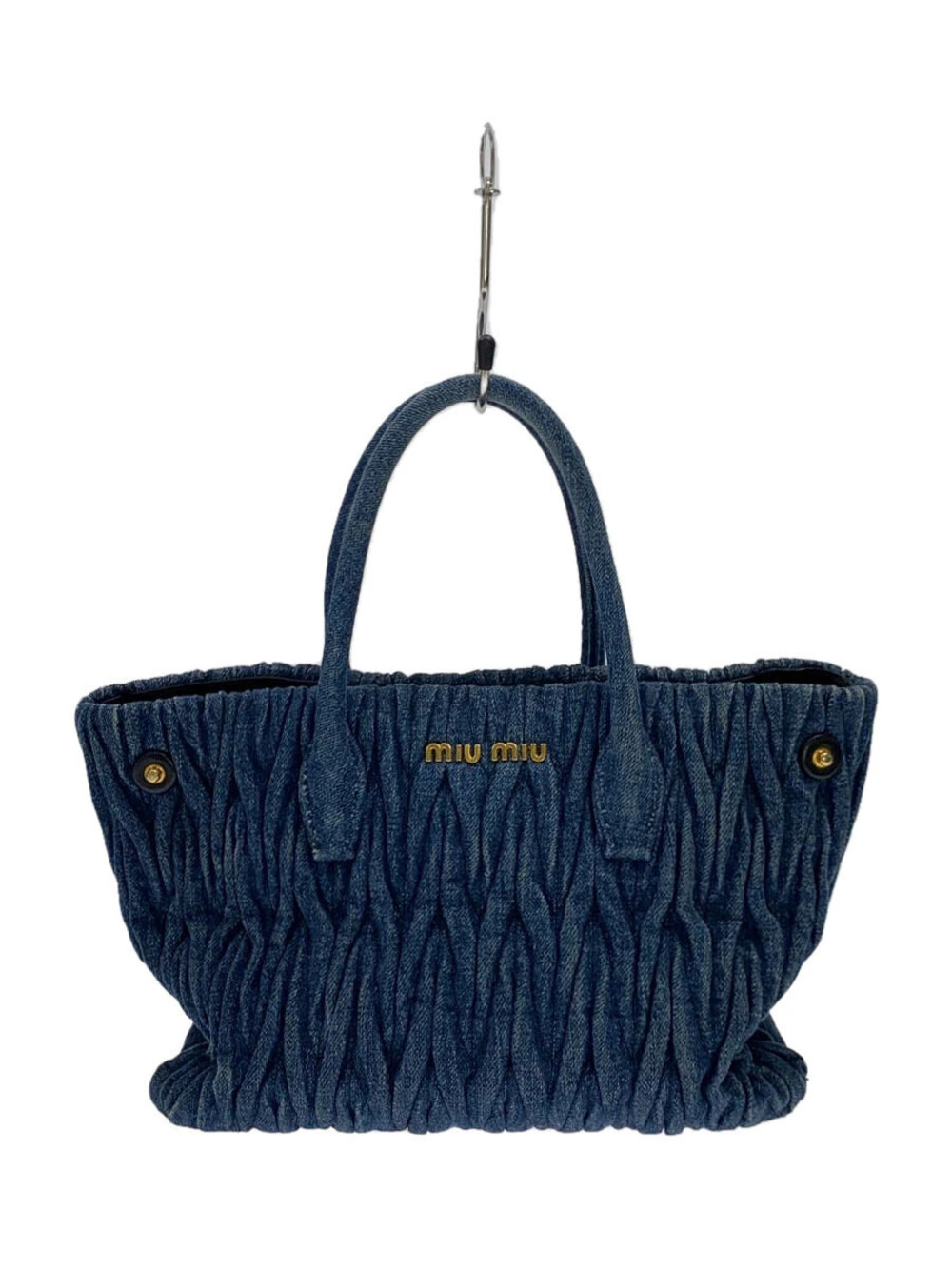 Miu Miu Handbag Denim Navy Blue